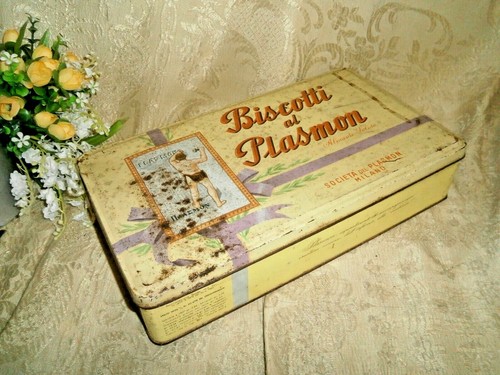 Vintage scatola latta biscotti - scatola,