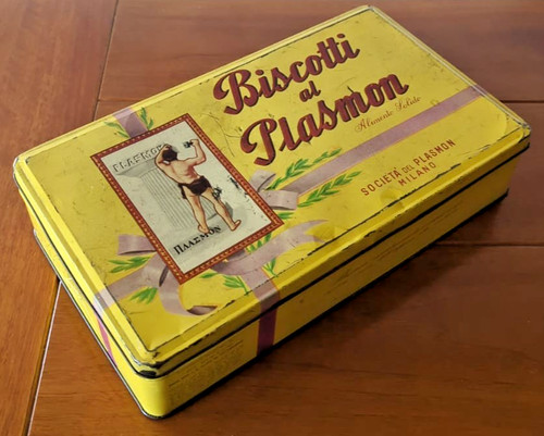 Scatola latta plasmon biscotti - scatola,