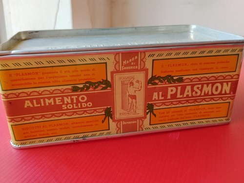 Scatola latta biscotti plasmon - latta,